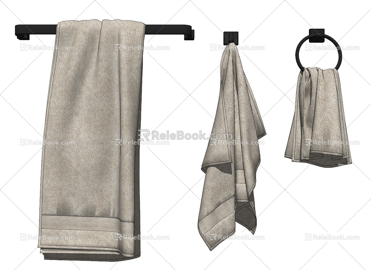 Modern Towel Towel Bar Towel 3d model