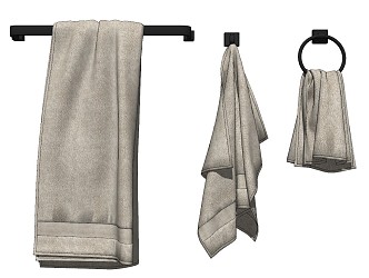 Modern Towel Bar Towel 3d model