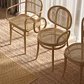 Cozy Indoor Rattan Leisure Chairs With Light Wooden Frame Soft Rug And Curtains