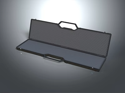 Open Black Hard Shell Storage Case For Ornament Decoration Set With Gray Interior Handle 3d model