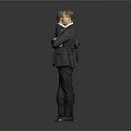 Two suited men one facing front with crossed arms and one behind against gray background
