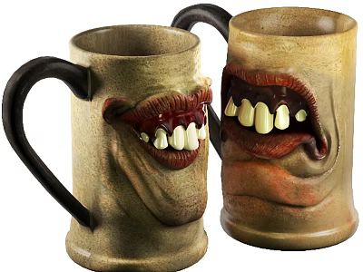 Unique Mouth Shaped Kitchen Mugs For Drinkware 3d model