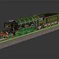 Vintage Green Steam Train Model With LNER Logo On Railway Track