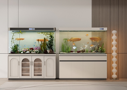 modern fish tank aquarium cabinet 3d model