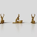 Golden Deer Shaped Decorative Ornament Set For Home Living Room Decoration