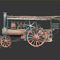 Vintage Steam Train Model With Red And Blue Metal Wheels And Retro Design