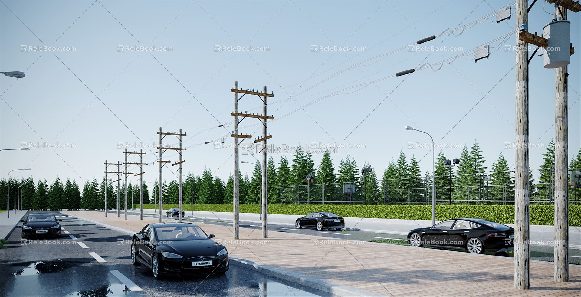 modern telegraph pole 3d model