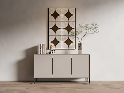 Modern Entrance Cabinet Side Cabinet Hanging Painting Jewelry Ornaments 3d model