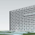 Modern High Rise Hospital Building With Glass Curtain Wall And Exterior Design