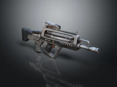 Modern Tactical Rifle With Scope Magazine Metallic Finish And Ergonomic Grip 3d model