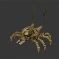 Steampunk Game Movie Character Mechanical Spider With Clock Face And Metal Legs