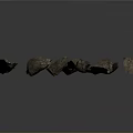 Natural Brown Stones Scattered On Dark Background With Rough Textured Surfaces