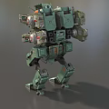 Robot AI Intelligent Green Intelligent Robot Artificial Intelligent Robot Future Warrior War Machine Low Face Number Low Model Simple Model Game Video Level 3d model
