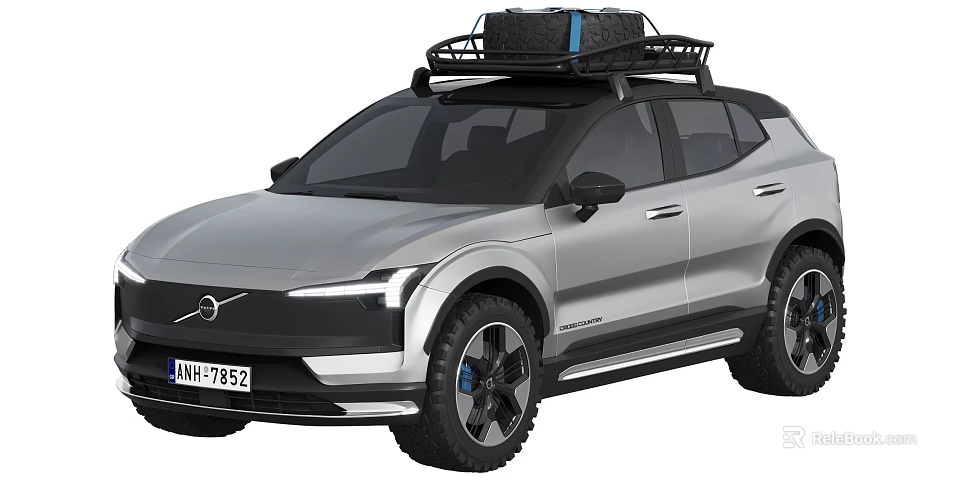 Volvo SUV Showcasing Roof Rack And Luggage With Modern Style 3d model 