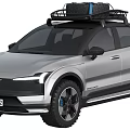 Volvo SUV Showcasing Roof Rack And Luggage With Modern Style
