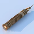 Cylindrical Decorative Ornament Set With Wooden Texture Metal Top And Hand Wrapped Details