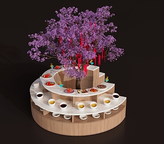 Seasoning table Round seasoning table Hot pot shop material table 3d model