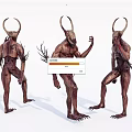 Mythical Horned Creature Sculptures In Multiple Poses With Intricate Branch Details