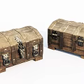 Vintage Wooden Storage Chests With Metal Locks And Decorative Handles