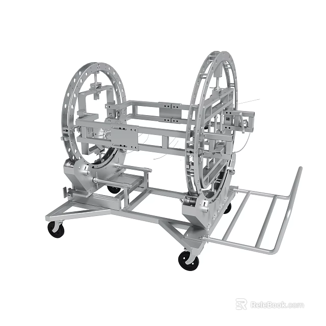Heavy Duty Metal Frame Transport Cart With Wheels And Structural Design 3d model 