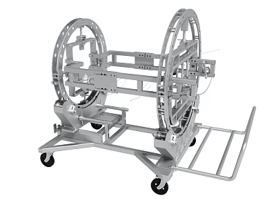 Heavy Duty Metal Frame Transport Cart With Wheels And Structural Design 3d model