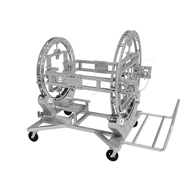 Automatic steel cage roll welding machine cement pipe steel roll cage machine 30 meters steel cage roll welding machine double reel winder plastic pipe winder automatic coiling machine 3d model