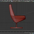 Modern Black and White Lounge Chair With Layered White Padding and Curved Design