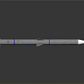 ORTUS Missile Design Featuring Blue Stripes And Red Emblem On Gray Body
