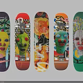 Colorful Skateboards Featuring Diverse Artistic Graphics And Creative Vibrant Designs