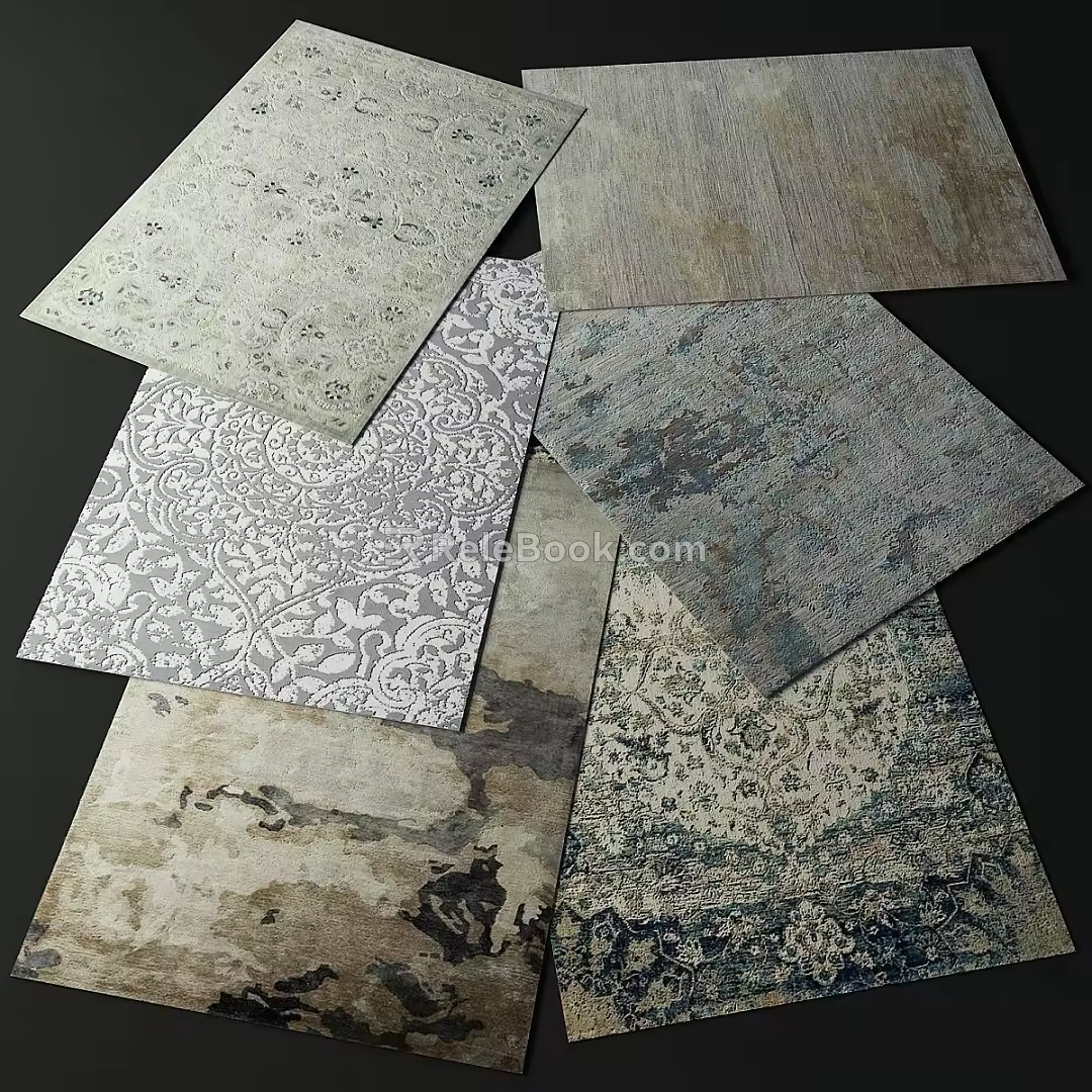 Retro Square Carpet 3d model