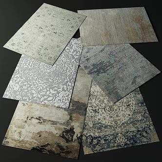 Retro Square Carpet 3d model