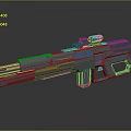 Futuristic Tactical Gun Featuring Advanced Scope Sleek Metallic Design And Orange Accents