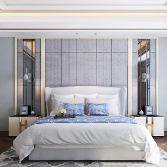 Background double bed 3d model