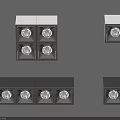 Modern Square Light Fixtures With Multiple Bulbs In Silver And Black Finish