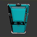 Turquoise Small Cartoon Style Car With Windshield Doors And Vibrant Design