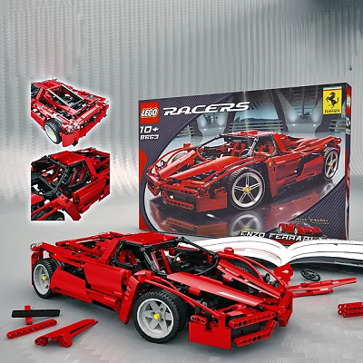 LEGO Ferrari Race Car Building Blocks Model Kit For 10+ With Detailed Design 3d model
