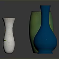 Decorative Vases in Green White Blue Colors with Yellow Flower Pattern for Home Living