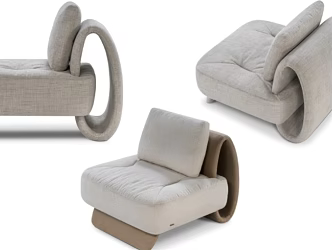 Nordic Creative Lambskin Mallon Leisure Chair Single Leisure Chair Model Room Chair Sofa Chair Residential Chair 3d model