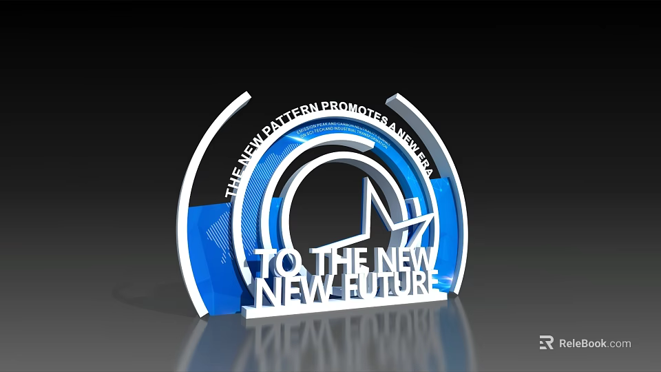 New Battery Technology Revolution Design With Circular Blue White Elements To The New Future 3d model 