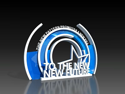 New Battery Technology Revolution Design With Circular Blue White Elements To The New Future 3d model
