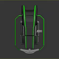 Futuristic Modern Chair Featuring Sleek Black Body Green Accent Lines And Sturdy Base