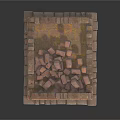 Modern Indoor Decorative Brick Structure With Stacked Layers And Top Stones