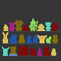 Diverse Toy Figurine Collection Featuring Animals Movie Characters Rocket Models And Teddy Bears On Shelves