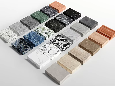 Various Colored Stone Slabs With Diverse Textures For Architectural Applications 3d model