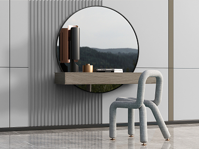 Modern Dressing Table Leisure Chair Mirror Ornaments model