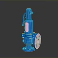 Blue Industrial Safety Valve With Flange Body And Spring Handle Design