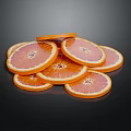 Fresh Vibrant Sliced Oranges Stacked On Dark Background For Healthy Fruit Snack