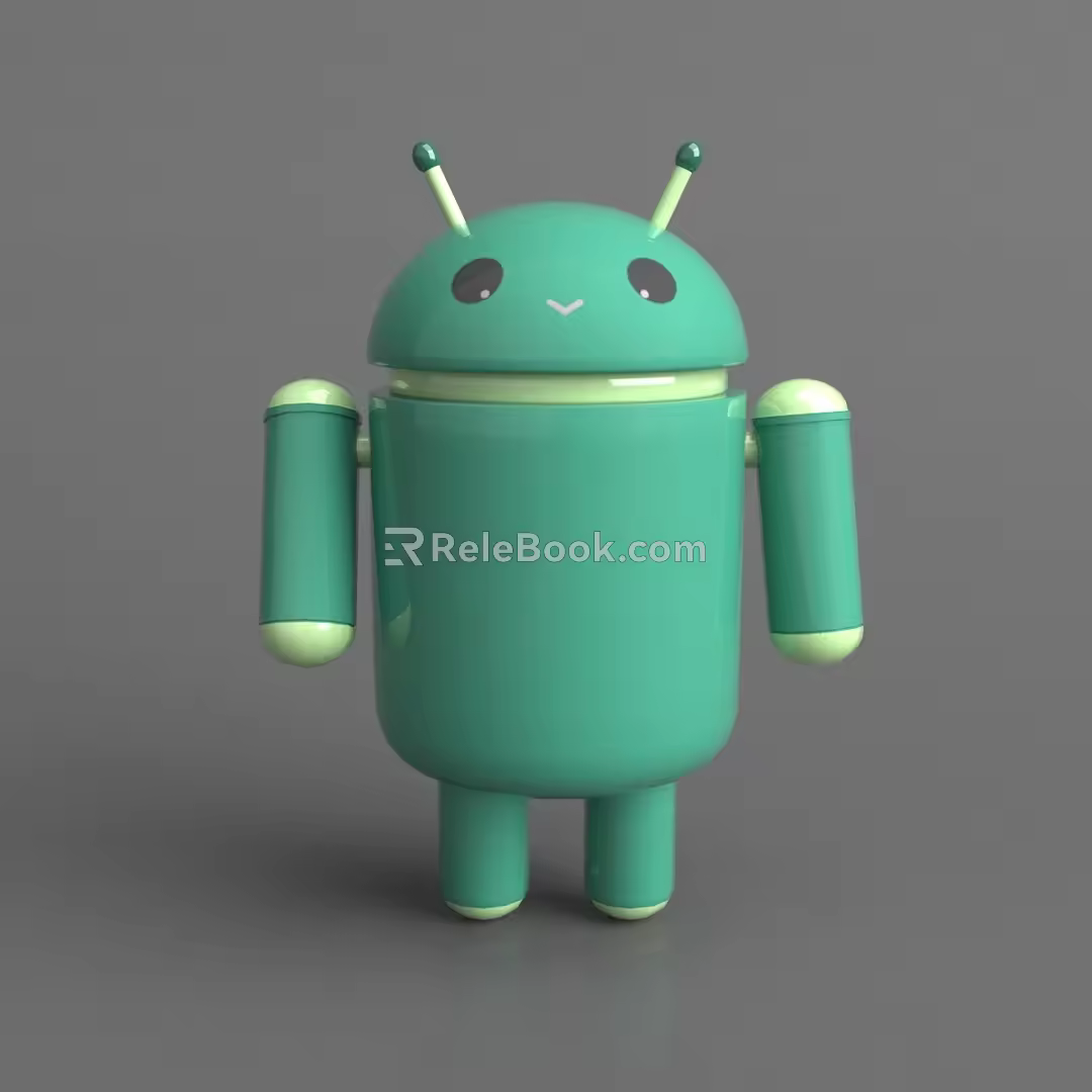 Android robot mobile phone automatic intelligent robot brand antenna eyes 3d model