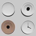 Modern Round Wall Decor Pieces With Lighting Different Design Elements And Clock 3d model