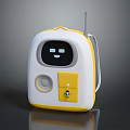 Cute White And Yellow Children's Backpack With Smart Display And Button Design For Kids